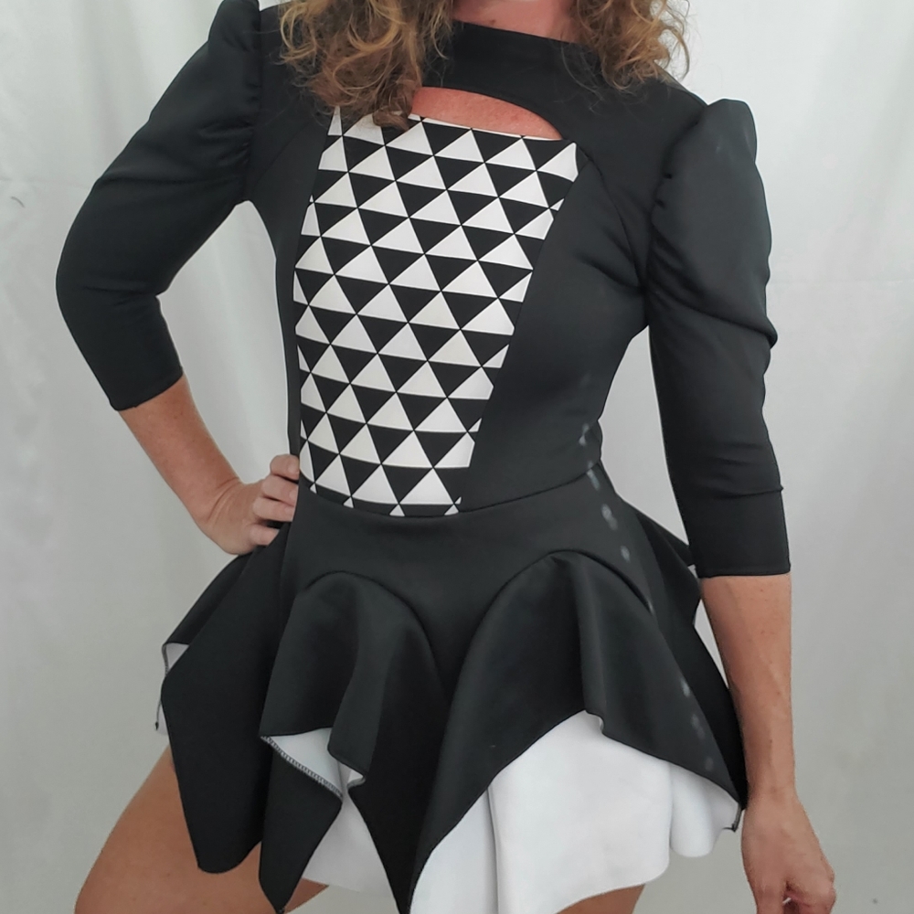 Harlequin joker Halloween costume leotard dance outfit